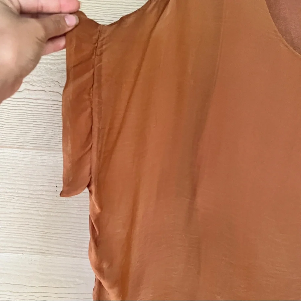 Mahina Rust Brown Women's Blouse - Picture 3 of 7